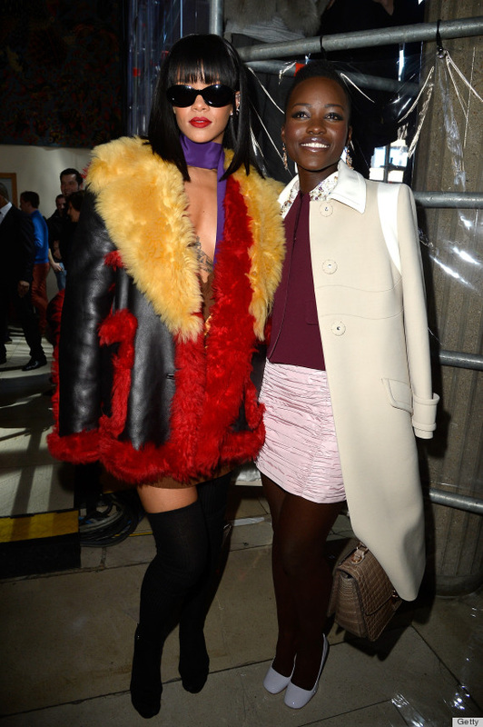 Lupita Nyongo At The Miu Miu Fashion Show With Rihanna